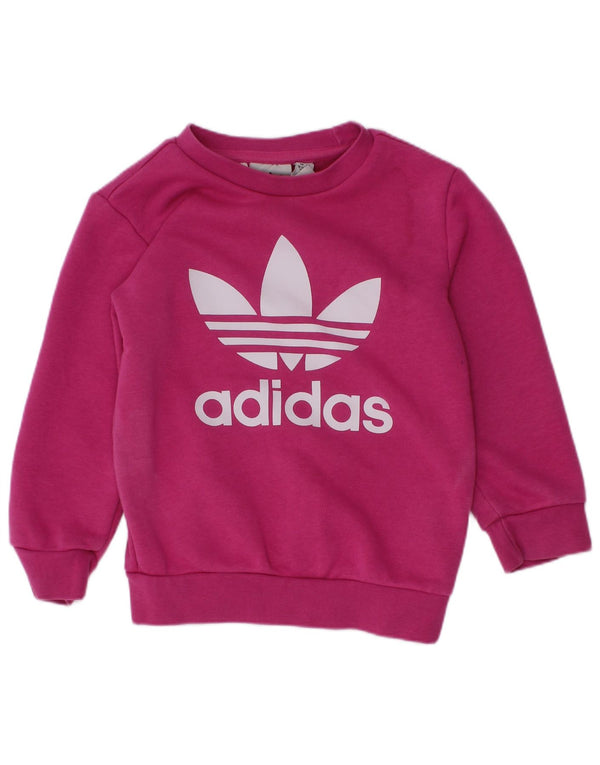 Tuta intera Adidas da bambina con grafica 18-24 mesi in cotone rosa
