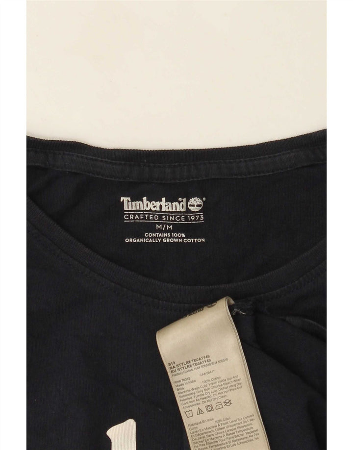 T-shirt grafica da uomo Timberland Top in cotone blu navy medio