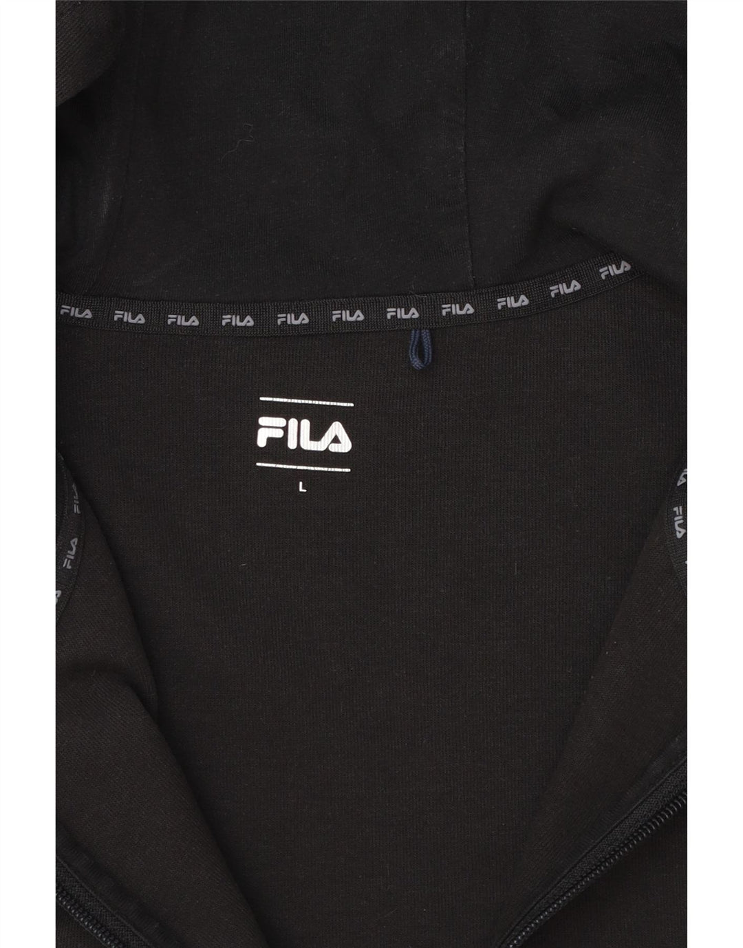 Maglione con cappuccio e zip da uomo Fila grande color block nero