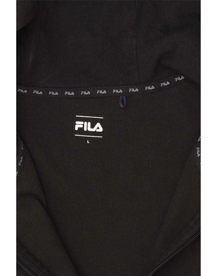 Maglione con cappuccio e zip da uomo Fila grande color block nero