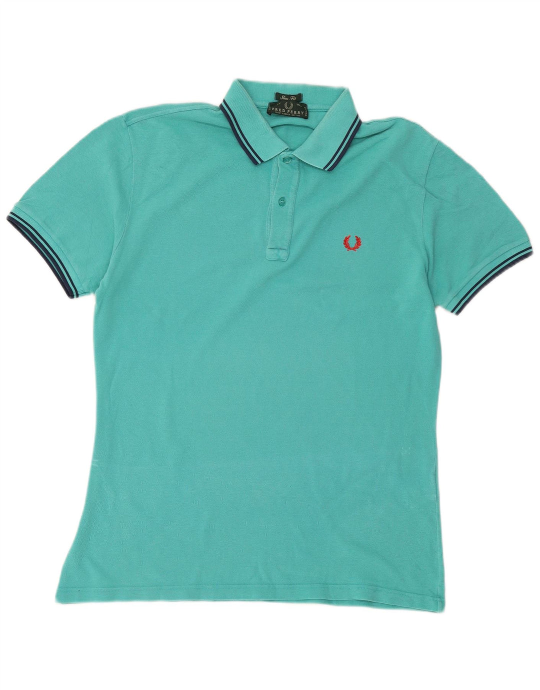 Polo da uomo slim fit Fred Perry grande in cotone turchese