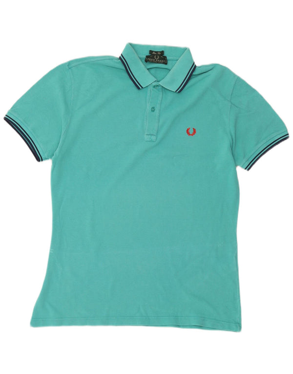 Polo da uomo slim fit Fred Perry grande in cotone turchese
