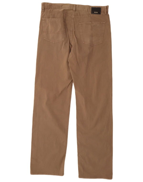 Pantaloni casual dritti da uomo Hugo Boss W36 L36 cotone beige