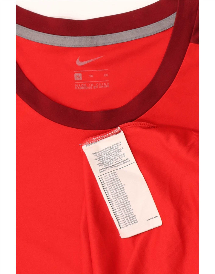 T-shirt da uomo Nike Top XL rossa in poliestere color block