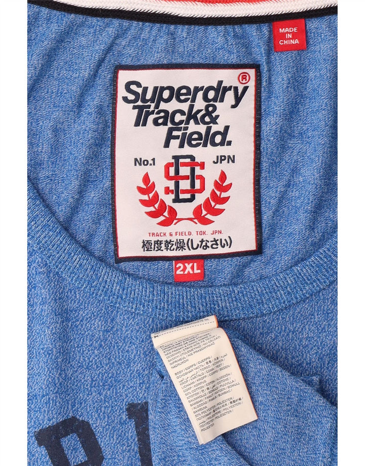 Canotta grafica da uomo SUPERDRY 2XL cotone blu