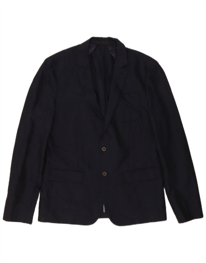Giacca blazer a 2 bottoni da uomo All Saints UK 38 cotone medio blu navy