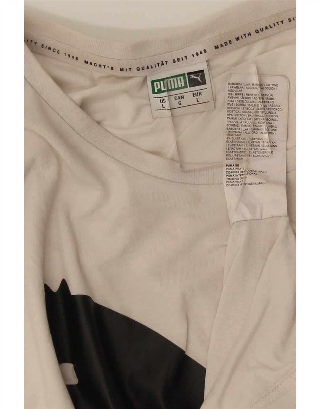 Puma T-shirt grafica da uomo grande in cotone bianco