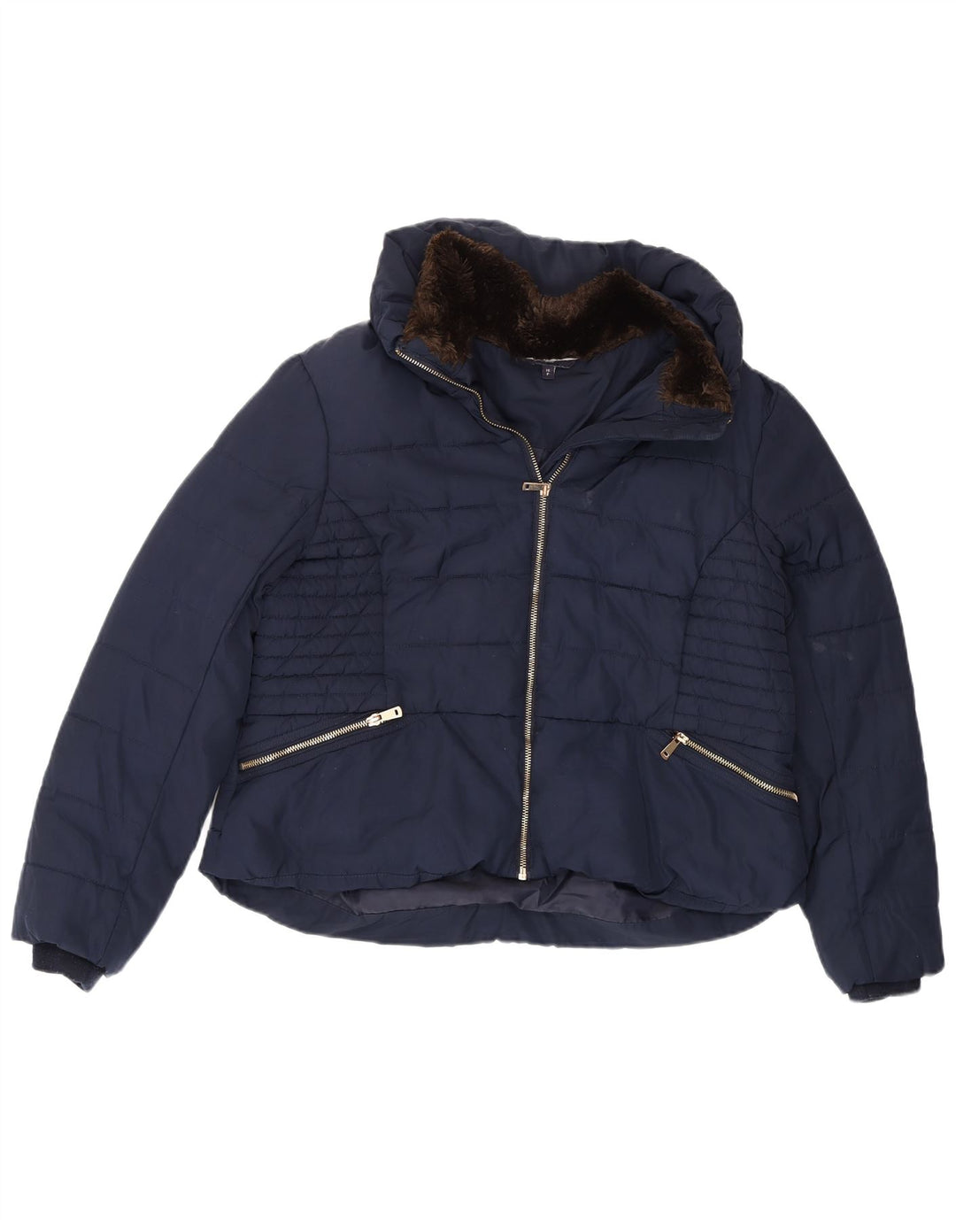 Giacca imbottita da donna Marks & Spencer UK 16 grande poliestere blu navy