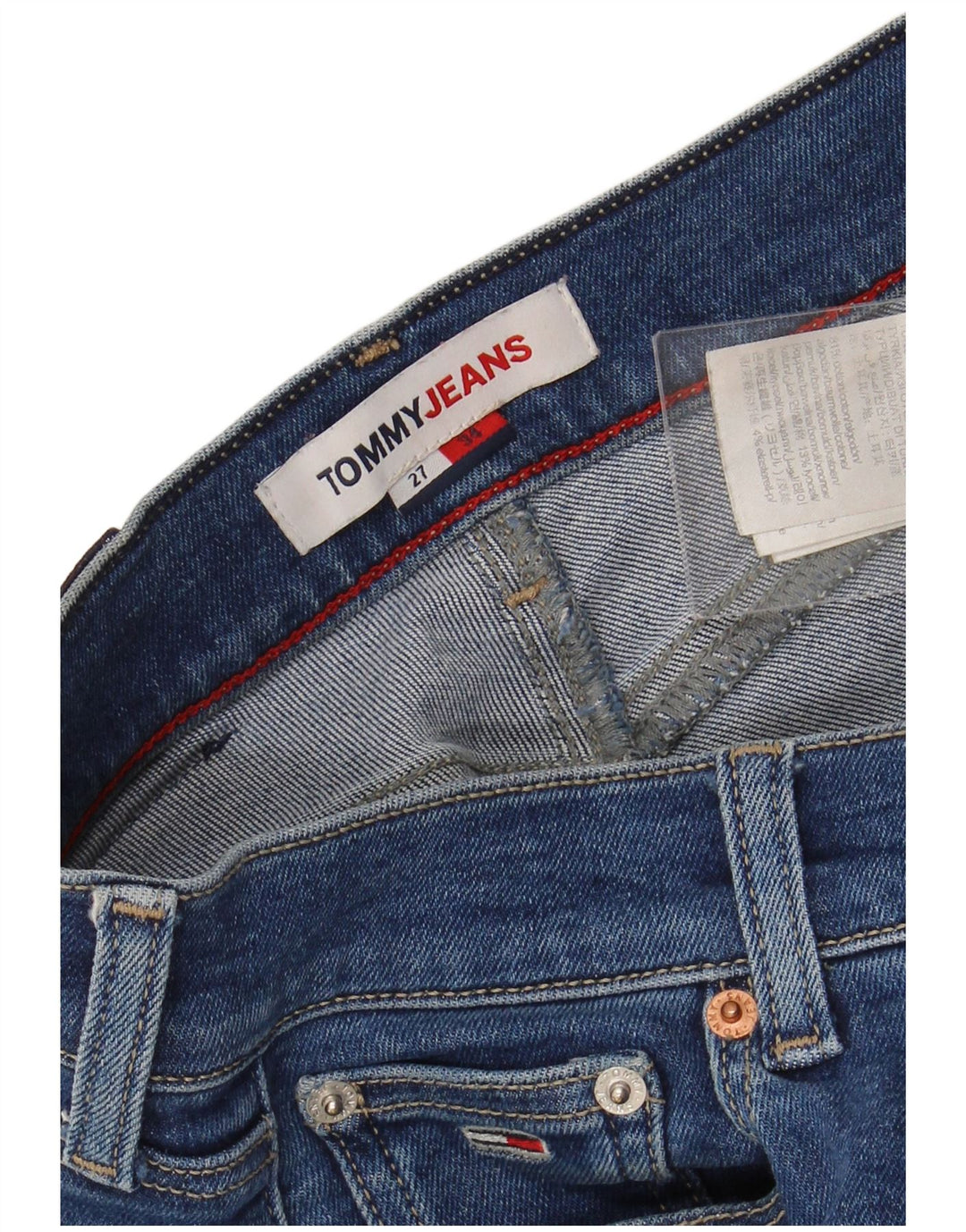 TOMMY HILFIGER Jeans skinny da donna W27 L34 cotone blu