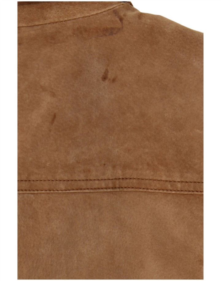 Giubbotto bomber in pelle scamosciata da uomo VINTAGE UK 42 XL in pelle marrone