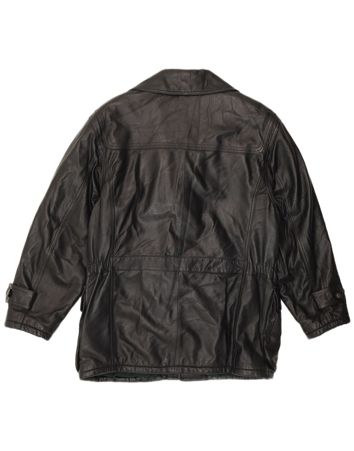 VINTAGE Mens Leather Jacket IT 48 Medium Black Leather