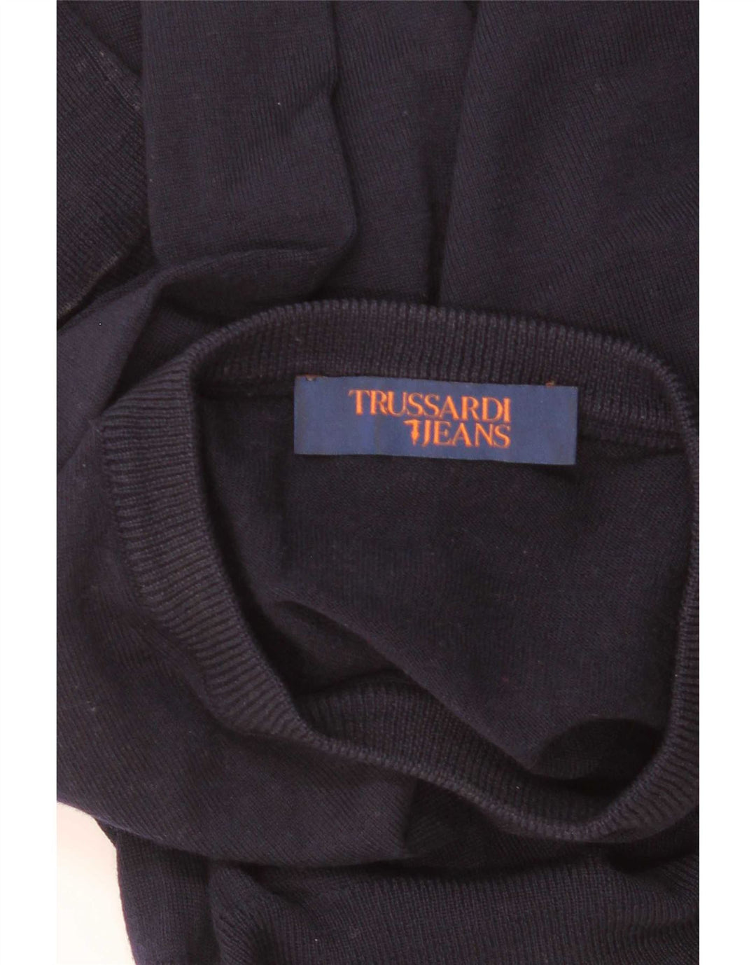 Trussardi Mens Crew Neck Jumper Sweater Small Navy Blue