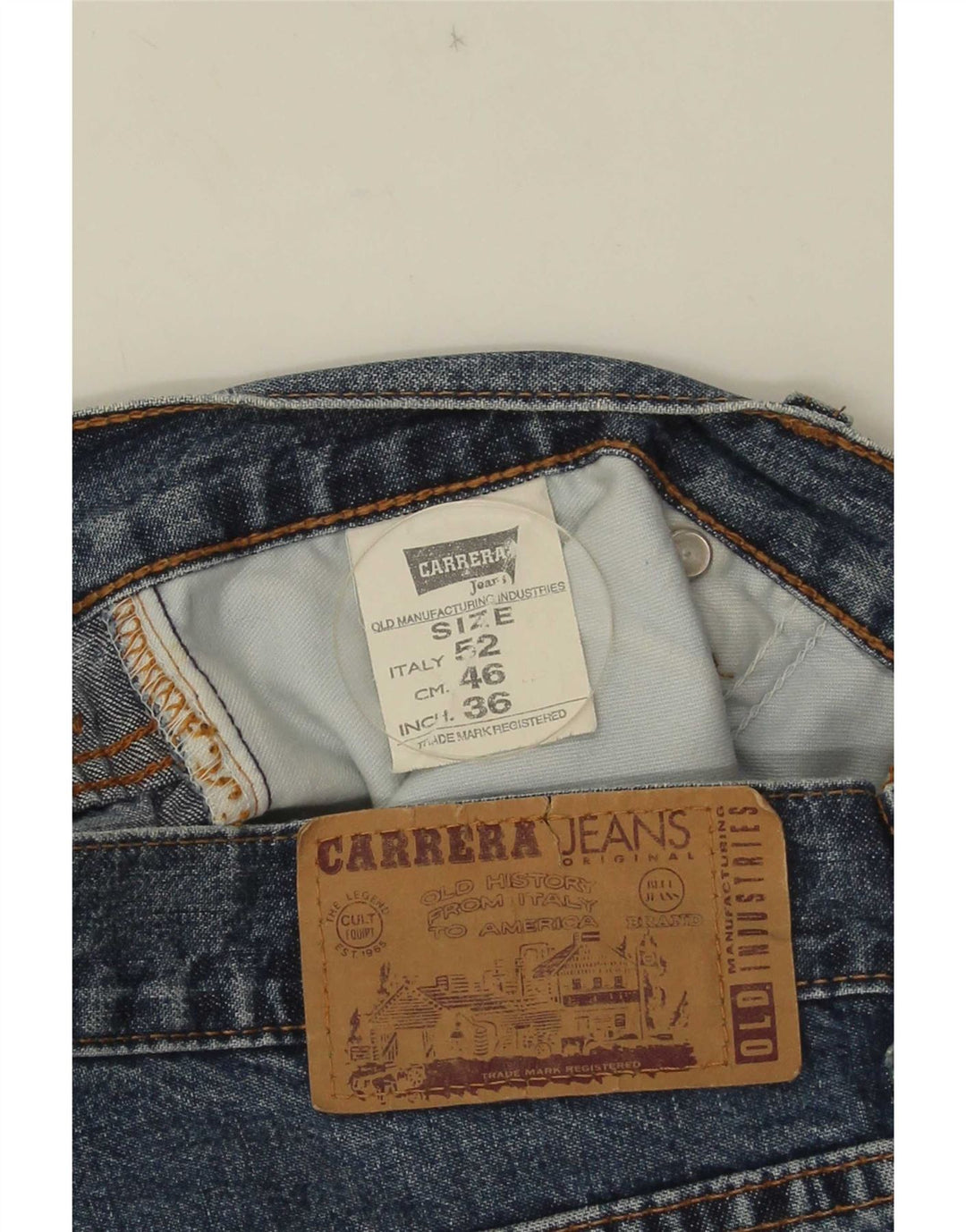 Pantaloncini di jeans da uomo Carrera IT 52 XL W36 Blu Cotone