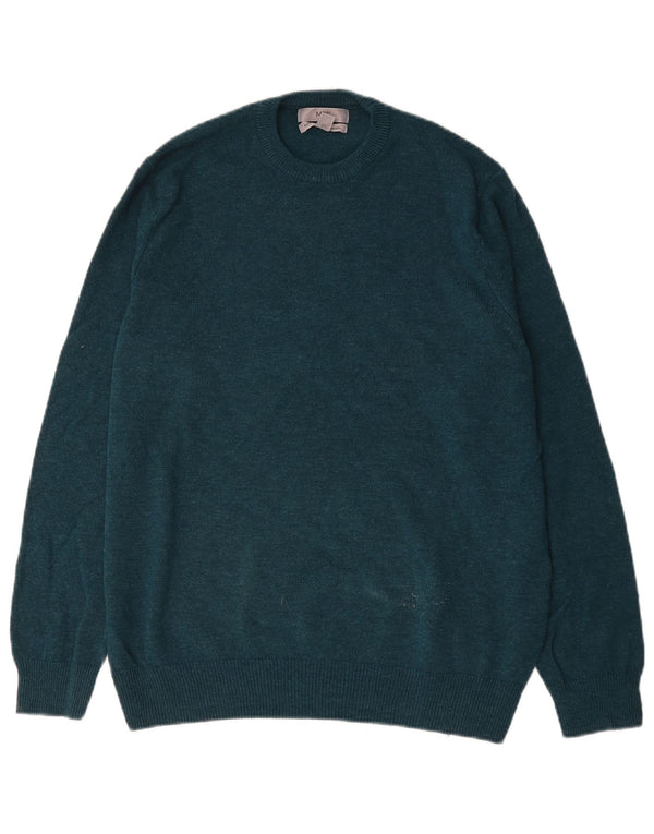 Maglione maglione girocollo da uomo Marks & Spencer XL verde lana d'agnello