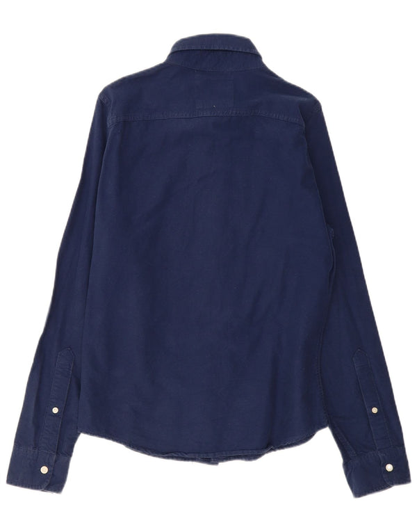 Camicia da uomo HOLLISTER piccola in cotone blu navy