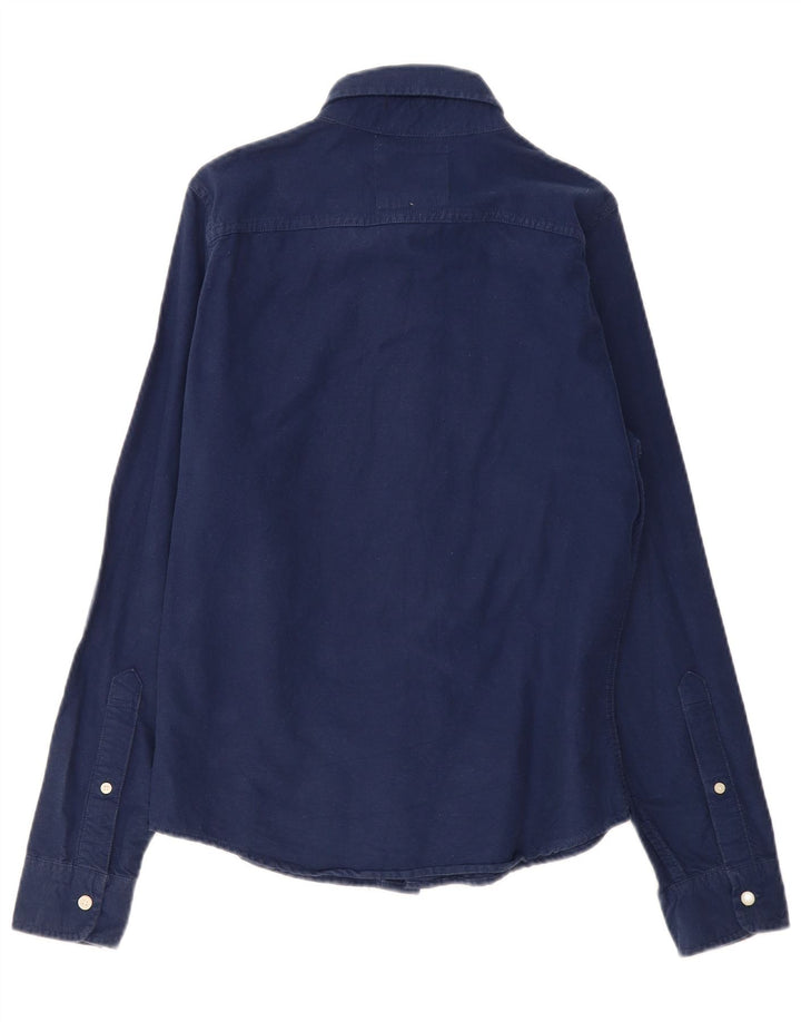 Camicia da uomo HOLLISTER piccola in cotone blu navy