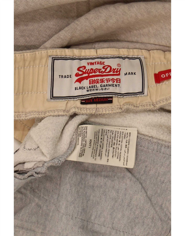 Pantaloncini sportivi grafici da uomo Superdry in cotone chiazzato grigio medio
