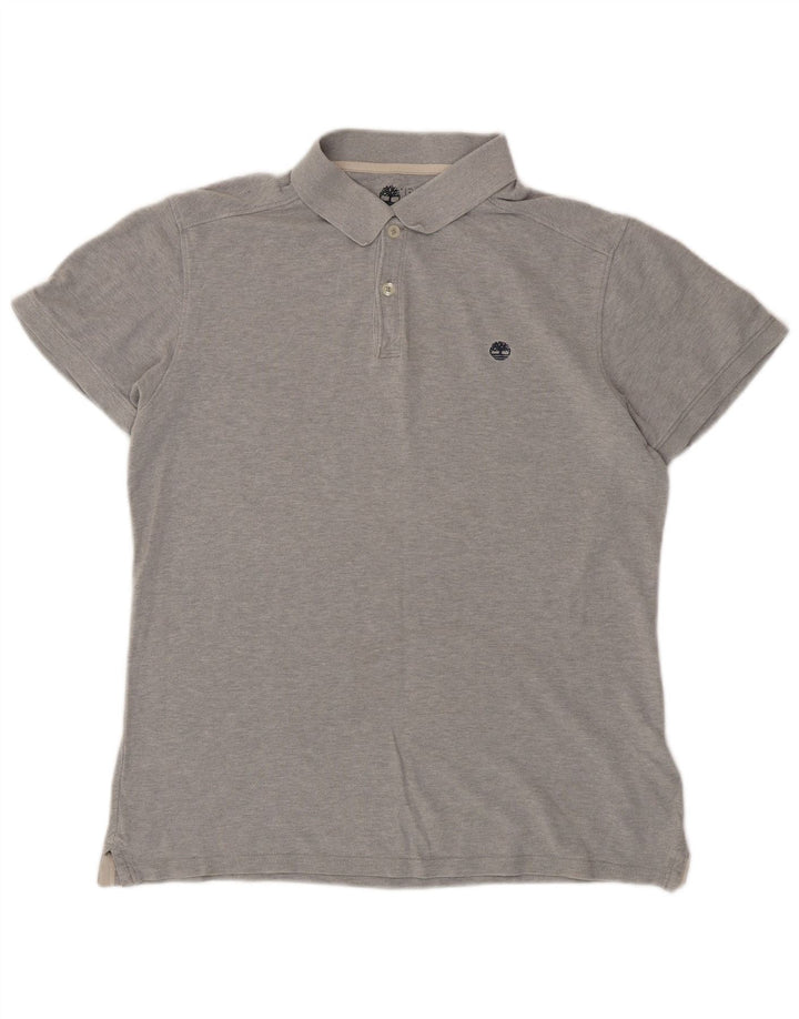 Polo da uomo slim fit TIMBERLAND in cotone grigio medio