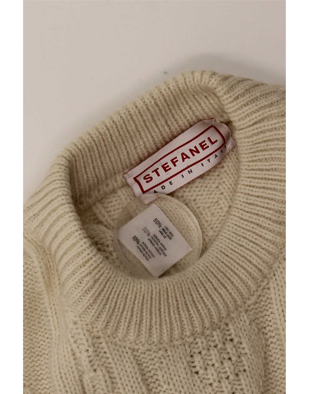 Maglione da uomo girocollo Stefanel in lana beige medio