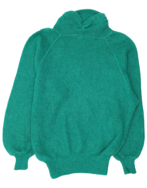 Maglione maglione vintage oversize da donna con collo dolcevita UK 18 XL Verde