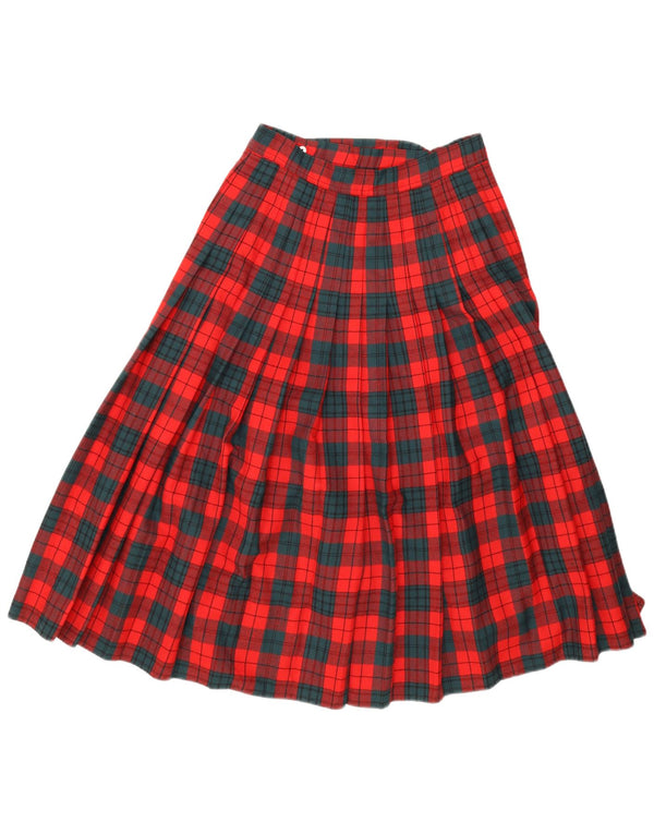 Gonna a portafoglio a pieghe da donna i Blues IT 46 Large W28 lana a quadri rossi