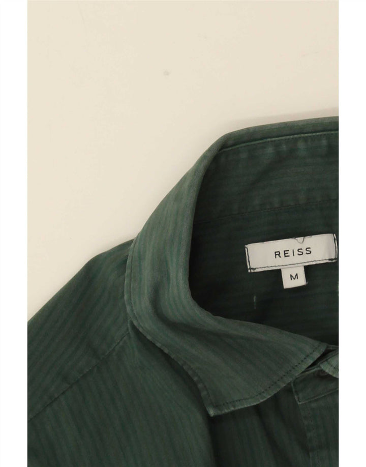 Camicia Reiss Uomo Gessato Verde Medio