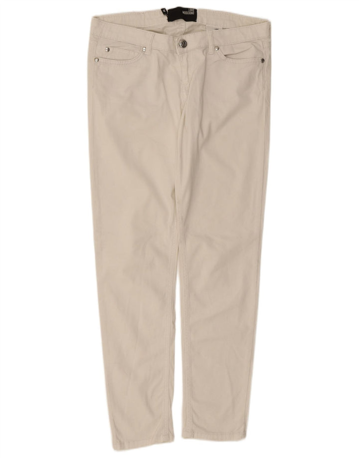 Jeans slim da donna Moschino W30 L29 cotone bianco
