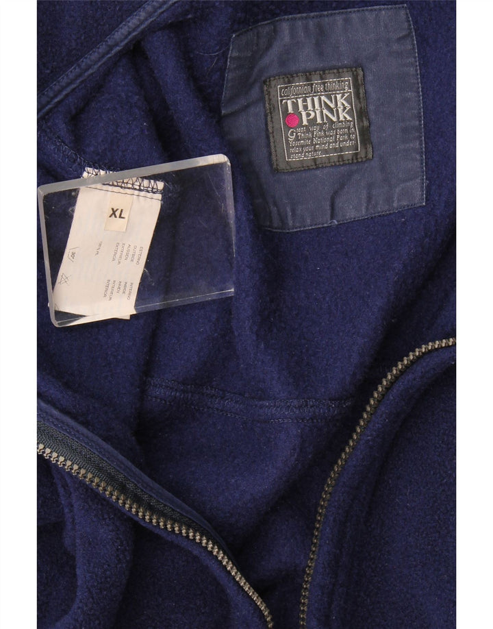Giacca in pile oversize da uomo Think Pink UK 42 XL Blu navy