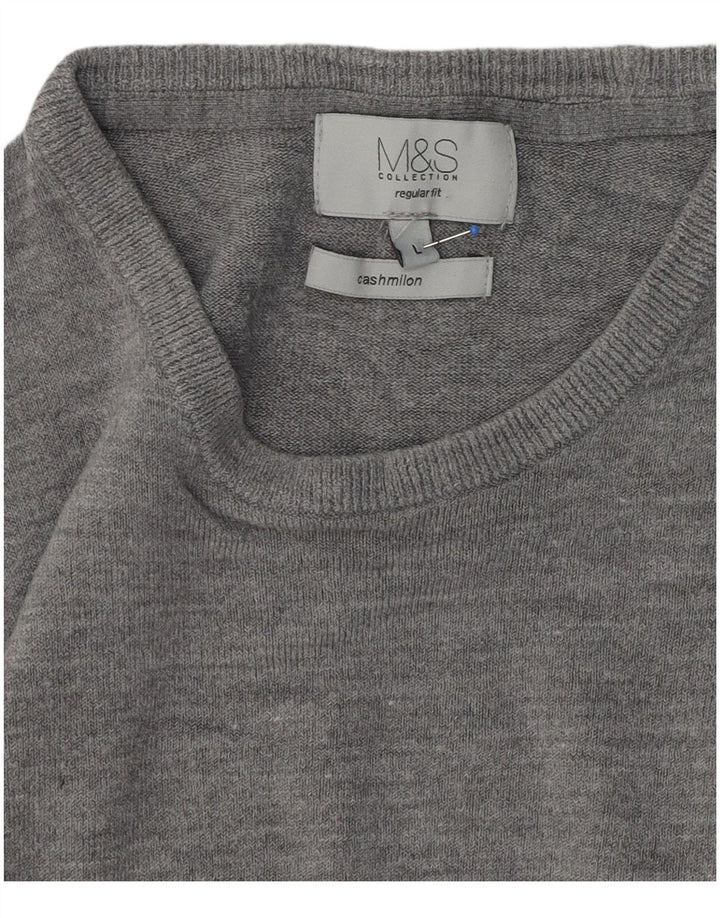 Maglione maglione girocollo vestibilità regolare da uomo Marks & Spencer grande grigio