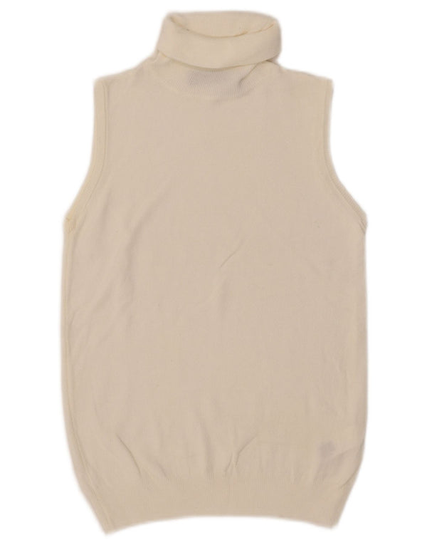 Canottiera da donna Zara UK 12 media in acrilico bianco sporco