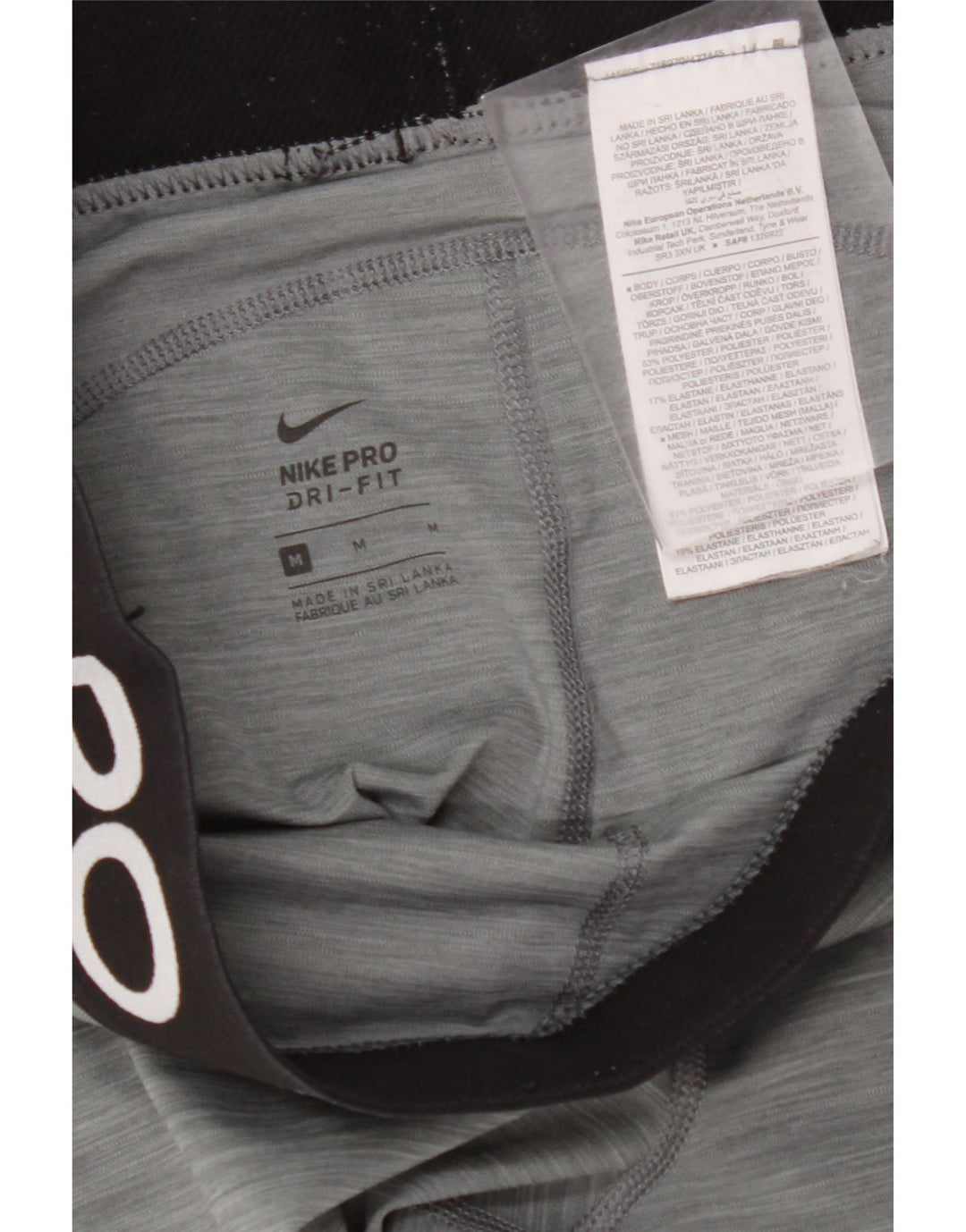 Leggings grafici NIKE Dri Fit da donna UK 12 Poliestere grigio medio