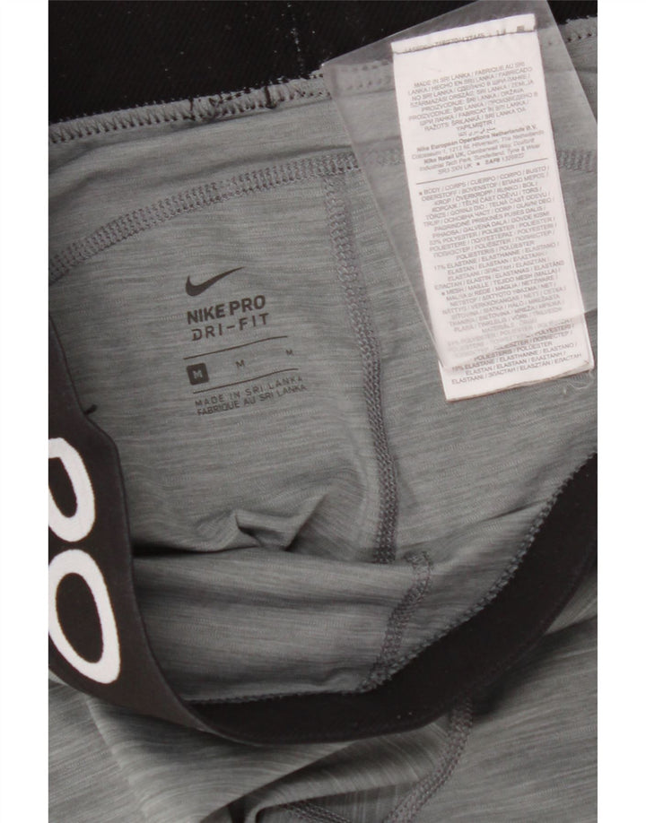 Leggings grafici NIKE Dri Fit da donna UK 12 Poliestere grigio medio