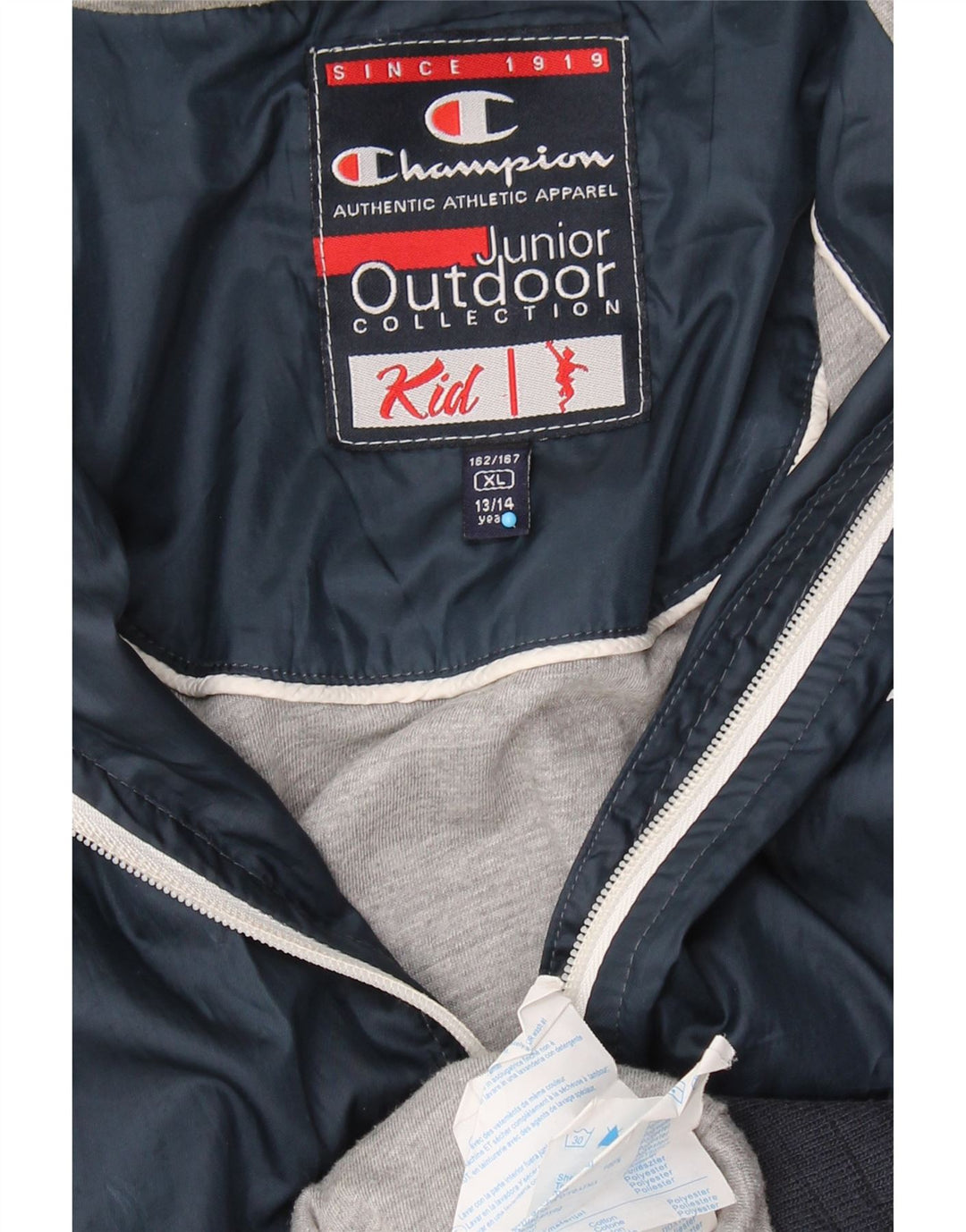 Giacca a vento da bambino CHAMPION 13-14 anni XL Blu navy a blocchi di colore