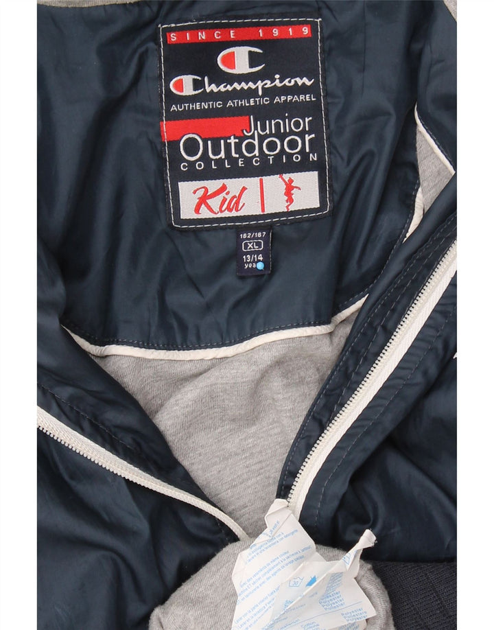 Giacca a vento da bambino CHAMPION 13-14 anni XL Blu navy a blocchi di colore