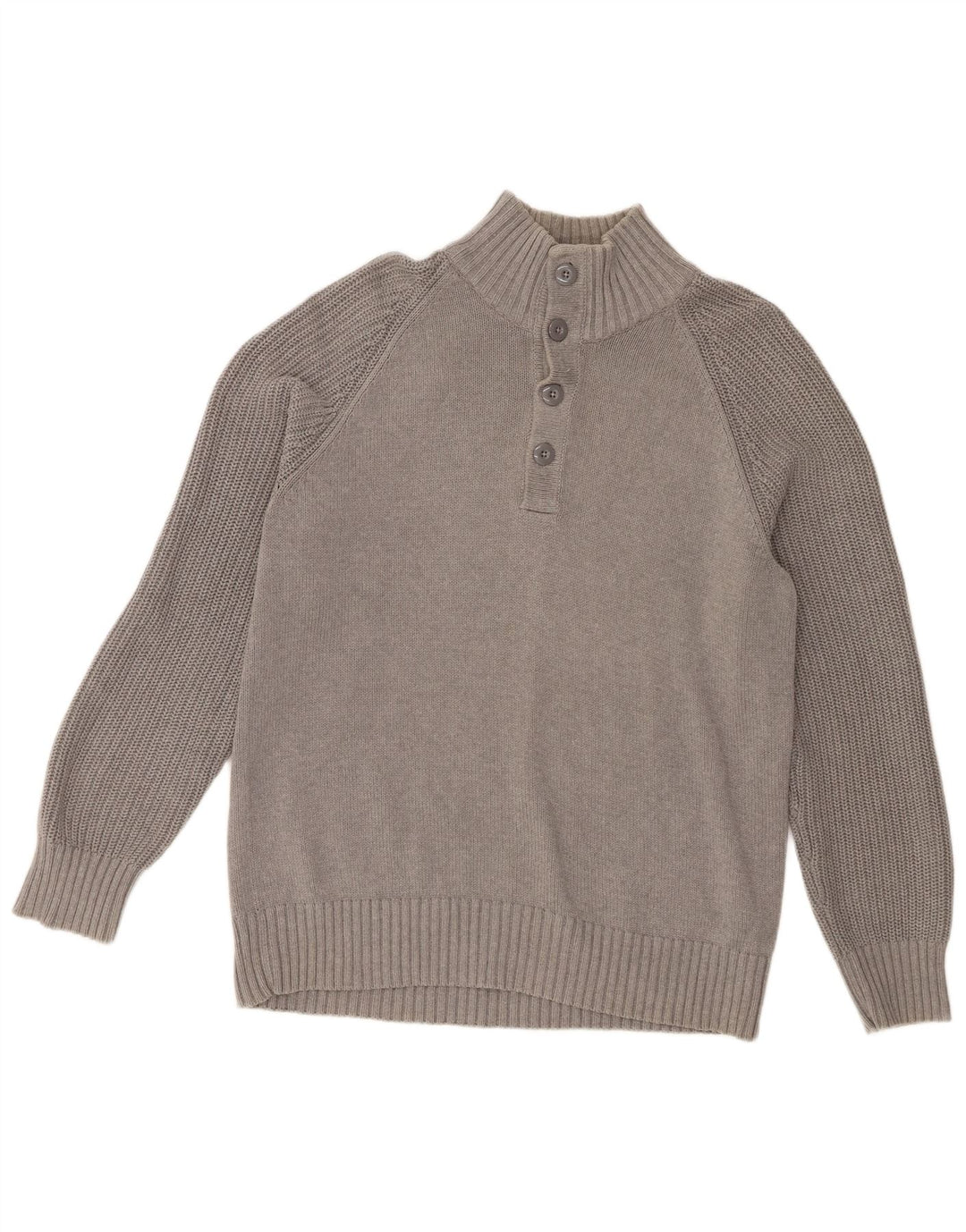 Maglione da uomo Marks & Spencer blu con collo a bottoni Harbour grande grigio