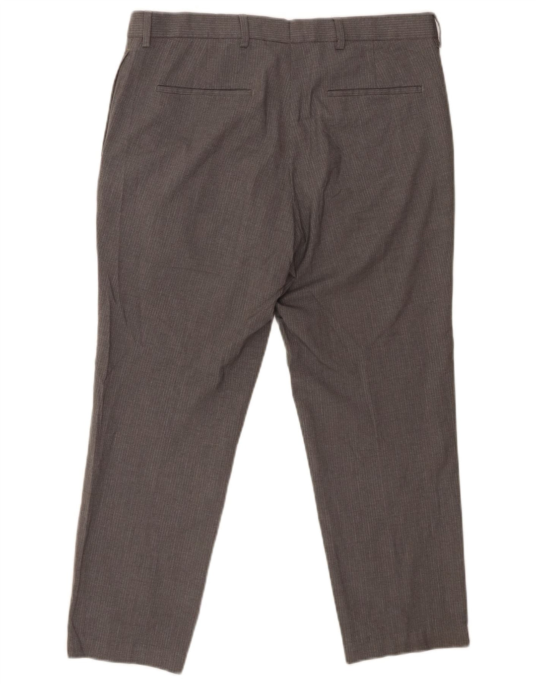 MARKS & SPENCER Mens Slim Suit Trousers W34 L25 Grey Pinstripe Polyester