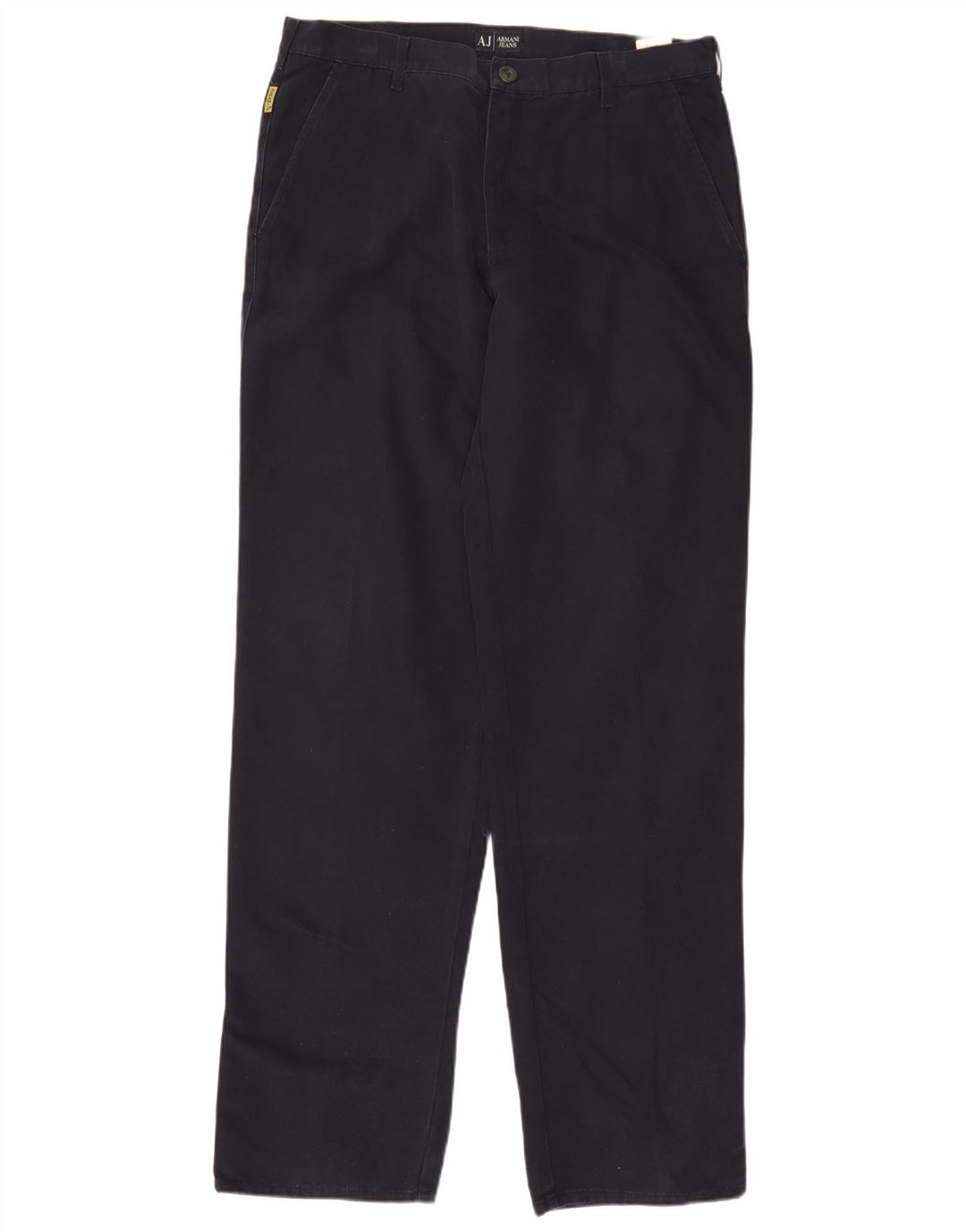 Pantaloni chino dritti da uomo ARMANI EU 52 XL W36 L36 cotone blu navy