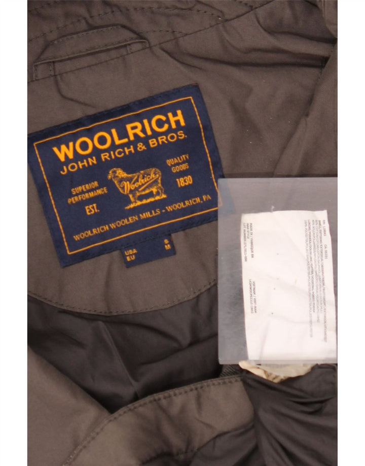 WOOLRICH Giacca parka militare con cappuccio da uomo UK 38 Cotone marrone medio