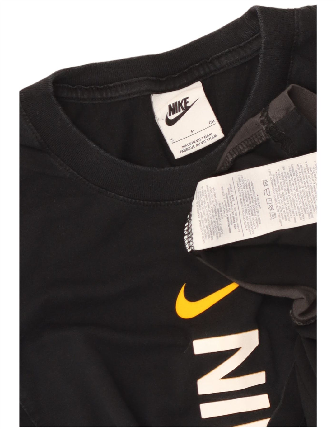 T-shirt grafica da uomo NIKE Top Small in cotone color block nero