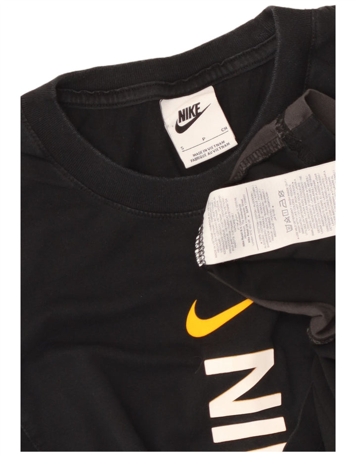 T-shirt grafica da uomo NIKE Top Small in cotone color block nero