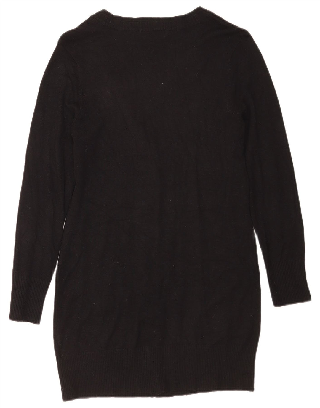 Maglione cardigan lungo da donna Marks & Spencer UK 10 piccolo in viscosa nera