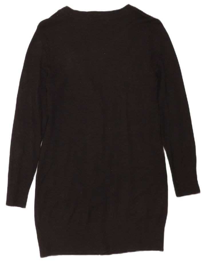 Maglione cardigan lungo da donna Marks & Spencer UK 10 piccolo in viscosa nera