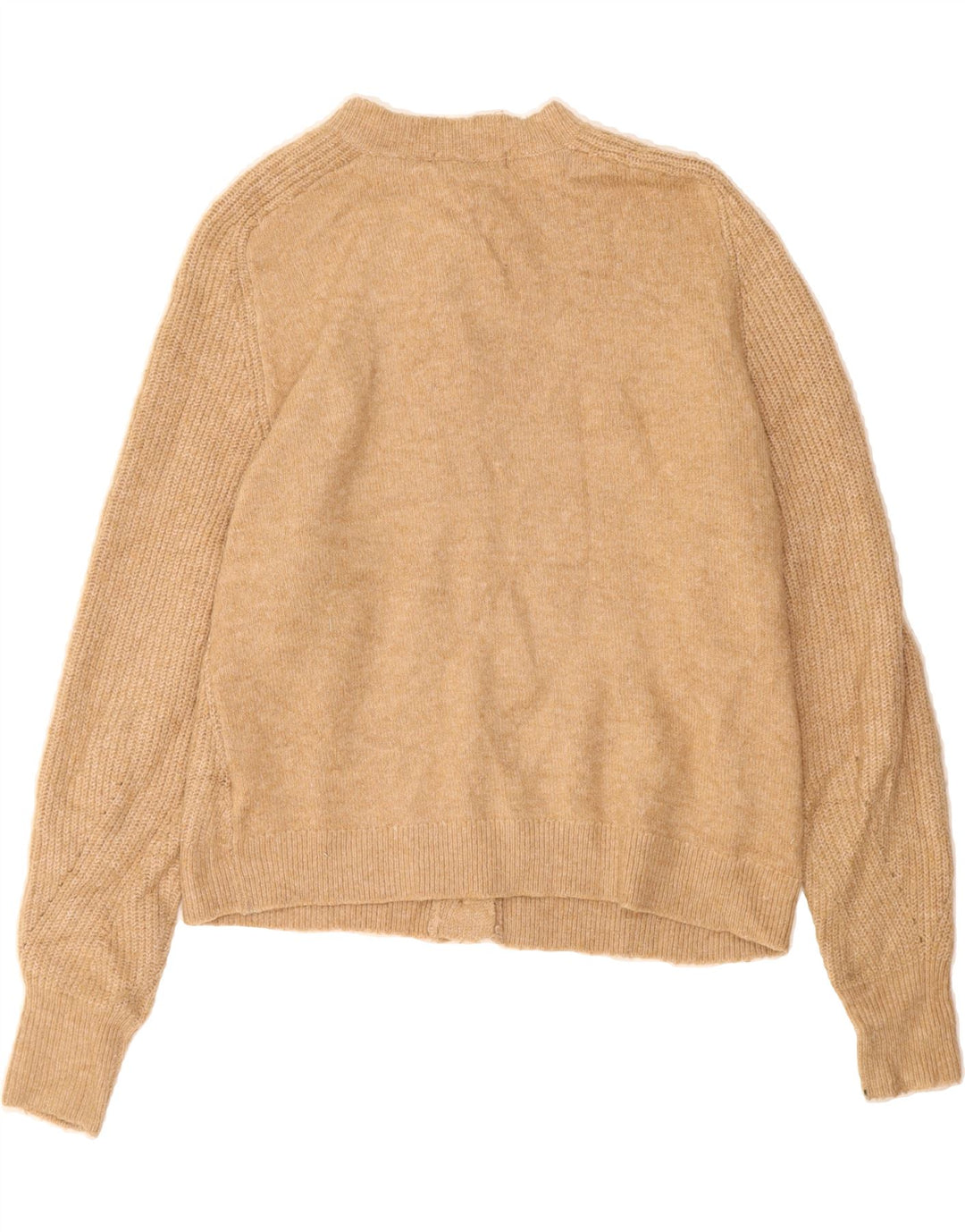 MARKS & SPENCER Womens Cardigan Sweater UK 14 Medium Beige Acrylic Vintage Marks & Spencer and Second-Hand Marks & Spencer from Messina Hembry 