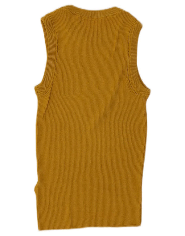 Canotta da donna Marks & Spencer UK 10 piccola viscosa gialla