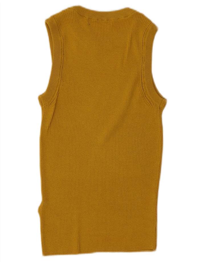Canotta da donna Marks & Spencer UK 10 piccola viscosa gialla
