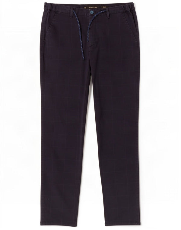 Pantaloni chino da uomo Massimo Dutti EU 42 Large W32 L32 blu navy a quadri