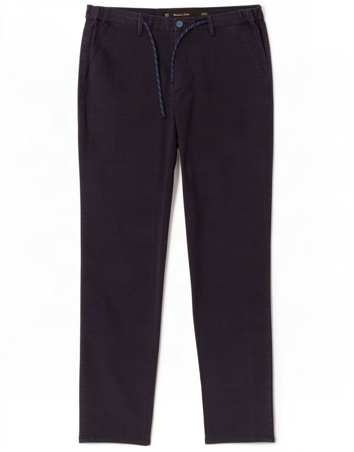 Pantaloni chino da uomo Massimo Dutti EU 42 Large W32 L32 blu navy a quadri