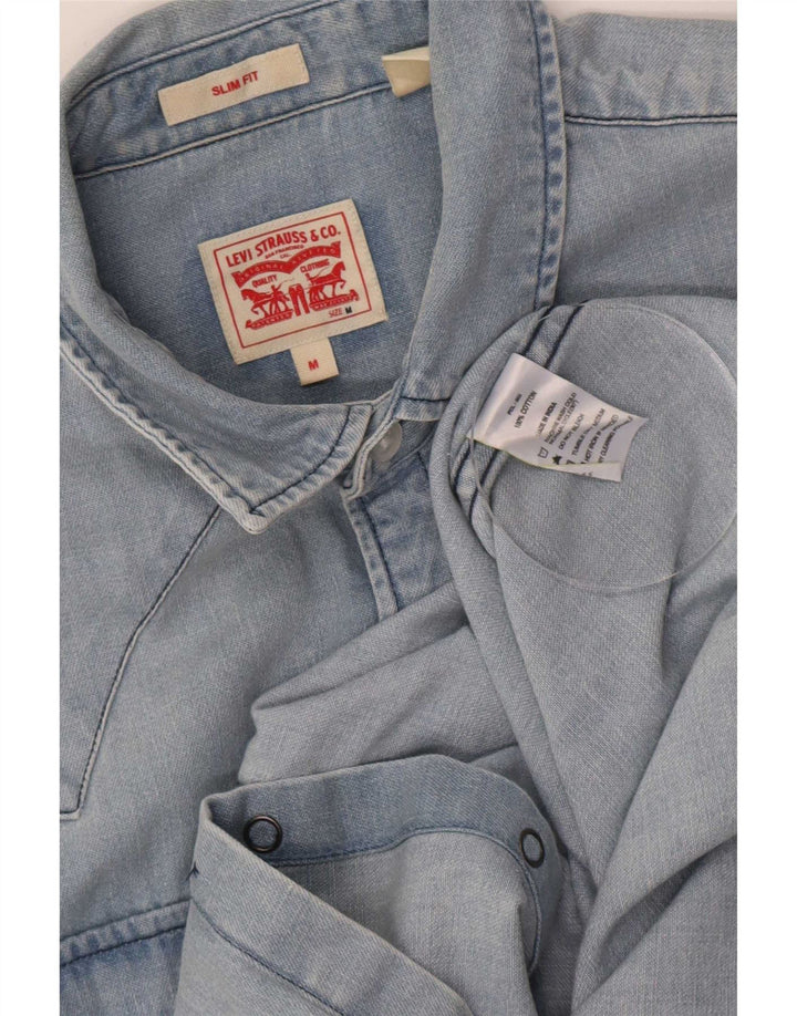 Camicia di jeans slim fit Levi's da uomo in cotone blu medio