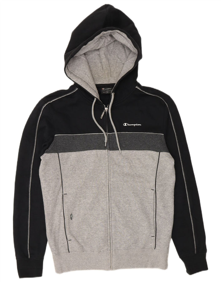 Maglione con cappuccio e zip Champion da uomo piccolo grigio color block