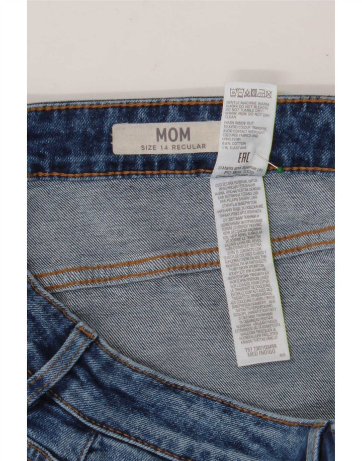 Jeans affusolati regolari mamma Marks & Spencer da donna UK 14 medio W30 L28 blu